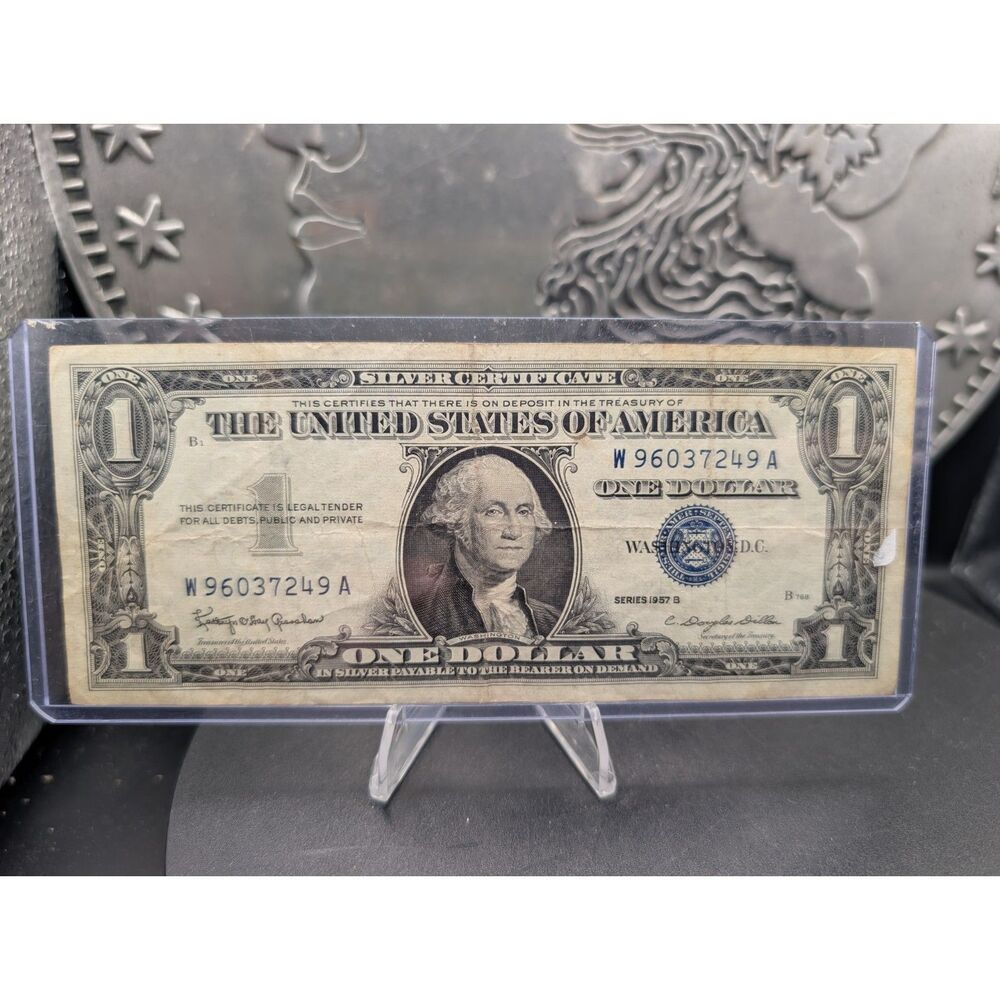 1957B $1 Silver Certificate • Blue Seal • W96037249A • Clean Circulated